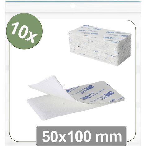 Quadrios 25CA676 Pastilles rondes auto-agrippantes à coller partie velours et partie agrippante (L x l) 50 mm x 100 mm