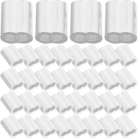 200 Manchons à Sertir Doubles en Aluminium pour Câble Acier 2 MM Clips Clips Câbles Argentés Lot Industriel 200 Pièces pour Fixation Usage (1/5)