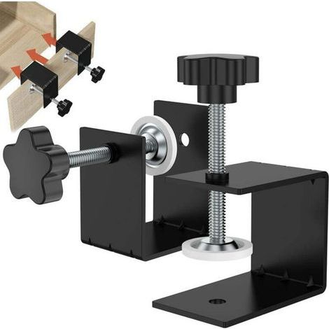 Clips de Fixation Tiroir Acier Inoxydable - 2 Pièces, pour Meuble, Bureau, Montage Angle Droit, Stabilisation (1/4)
