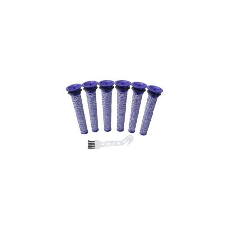 Houhence – Confezione da 6 pre-filtri di ricambio per aspirapolvere Dyson DC58, DC59, V6, V7, V8 – Spazzola inclusa – Lavabili e riutilizzabili - 965661-01 - Crezuo