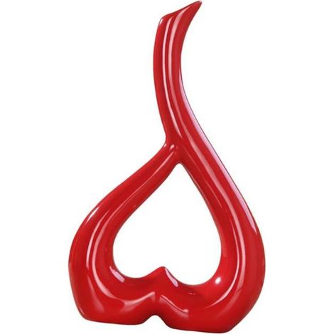 Vase décoratif - HOMYL - Céramique - Style nordique - Rouge - 26x15 cm