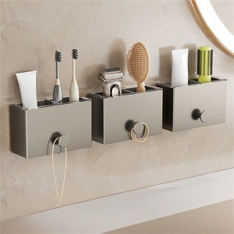 3er-Set Badezimmer-Wandregale ohne Bohren, herausnehmbare Aufbewahrungsboxen 13×5×8 cm, praktisch und langlebig