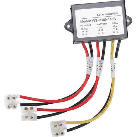 Régulateur solaire MPPT 150W 10A 12V, anti-retour, sortie charge 24h/24, 14.6V normalement ouvert, pour panneau solaire, vélo électrique, éclairage WS M150 (1/5)