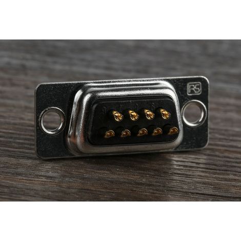 Connecteur Sub-D RS PRO 9 voies Mâle Montage panneau Droit (1/4)
