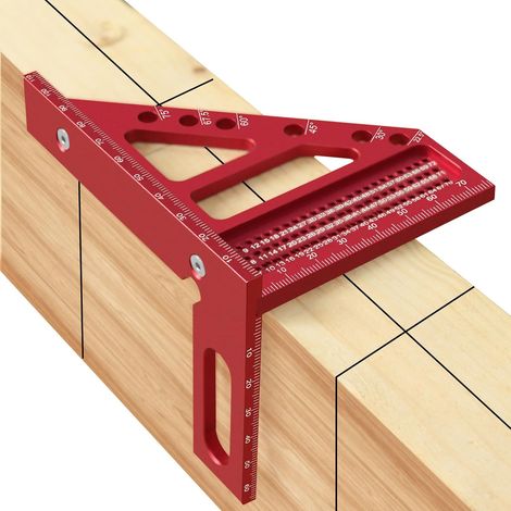 Squadra da carpentiere 3D multi-angolo, goniometro angolare in alluminio da 22,5 a 90 gradi, strumento di misurazione preciso per carpentieri e ingegneri (1/5)