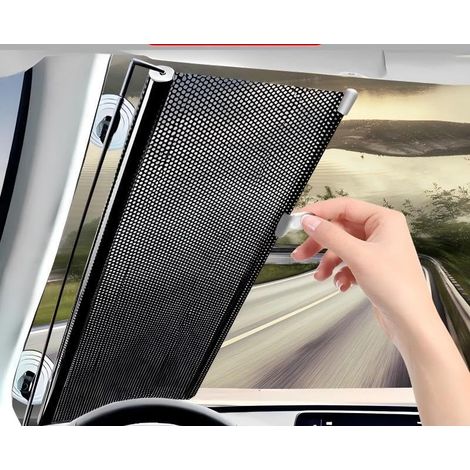 Einziehbarer Sonnenschutz für Autofenster, aufrollbarer Seitensonnenschutz 40 x 125 cm (mit starkem Saugnapf). (1/3)