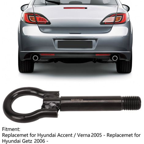 Œil de remorquage 6001546734 boucle d'attelage de rechange pour Hyundai Accent Verna noir (1/5)