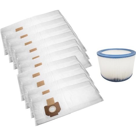 Trade-Shop SET: Vlies Staubsauger-Beutel Filtersäcke (10 Stück) + Patronen-Filter kompatibel mit Bosch 2607432038 2607432024, Metabo 630.299.000 (1/4)