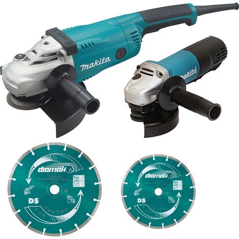 Set di 2 smerigliatrici Ø230 e 125 mm - MAKITA - con kit accessori - DK0053GX2-P (1/5)