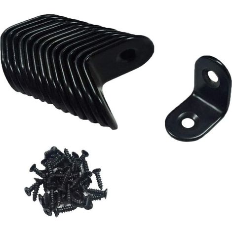 AMXCNOY 20 Stück Stahl-Eckwinkel, 90°-Winkel, 2020 mm, inklusive Schrauben, Schwarz (1/3)