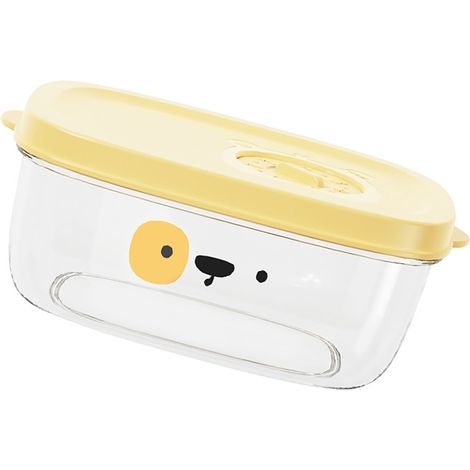 Boîtes de conservation des aliments avec couvercles, fraîcheur préservée, compatibles micro-ondes, boîtes de congélation en carton jaune (1/5)