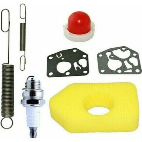 Kit de 7 pièces de rechange pour tondeuse à gazon : bougies d'allumage L7T, ressorts de régulateur 692211 691859, filtre à air en mousse 698369, compatible avec moteurs Briggs & Stratton 4216 5088 509 (1/5)