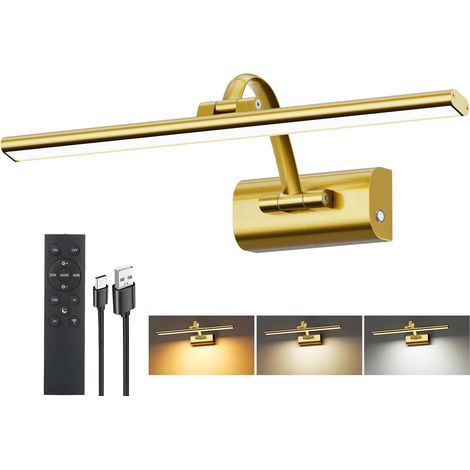 Éclairage d'image sans fil - Applique murale LED sans fil - Pour intérieur - Avec télécommande et minuterie - 3 températures de couleur à intensité variable - Pour art, photos, miroir et cible à (1/5)