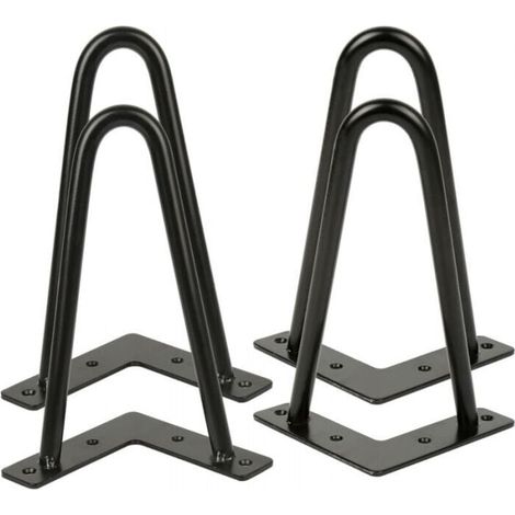 Set of 4 20 cm simple wrought iron table leg brackets for industrial design tables (1/4)
