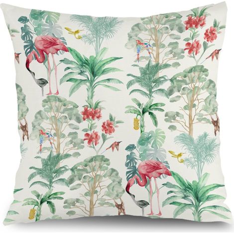 Housse de coussin extérieur floral, décoration terrasse maison,45×45cm (1/5)