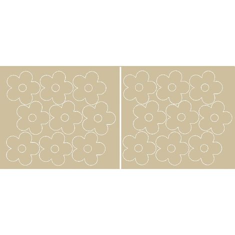 Adesivi murali per finestre con fiori, 18 pezzi, beige lucido