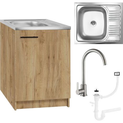 STAMAR  Küchenschrank Unterbau - 60x50 cm - Chêne doré - Praktisch und elegant - Komplettset