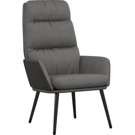 Poltrona lounge divano design moderno in tessuto grigio chiaro DEC026662