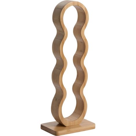 Wine Rack Light Brown Bamboo 15 x 10 x 41 cm Organizer for Bottles Rustic Style Kitchen Living Room Dining Room CERISE