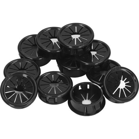 Bouchon encliquetable en plastique, protecteur de câble à clip, manchon en forme de pétale, obturateur de trou pour armoire électrique, passe-fil pour câbles (noir, lot de 100) RSB-30 (1/5)