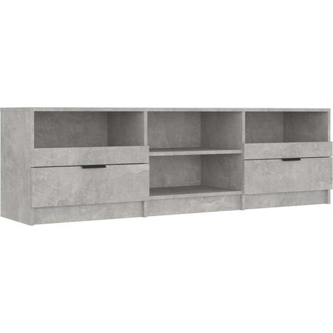 Meuble TV, Étagère TV, Meuble de Salon, Gris béton 150x33,5x45 cm Bois d'ingénierie OIB4881E (1/5)