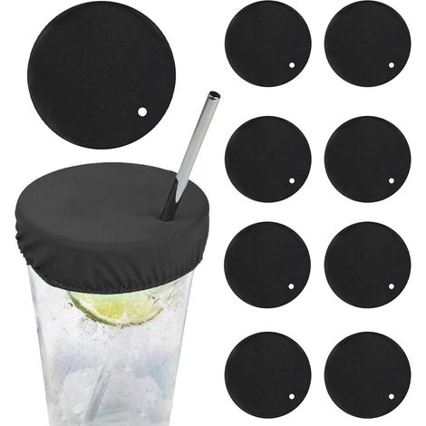 Lot de 9 couvercles anti-perforation pour boissons, protection des bouchons de bouteille, protection cachée avec trous pour paille, réutilisables et lavables, pour filles, femmes, clubs et fêtes (1/5)