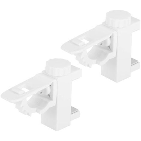 Supports de Tringle à Rideaux sans perçage, Support de Crochets de draperie sans perçage pour Tringle à Rideaux ø16, Hauteur 1 à 3,7 cm, Capacité de Charge de 1 kg à 2 kg (1/5)