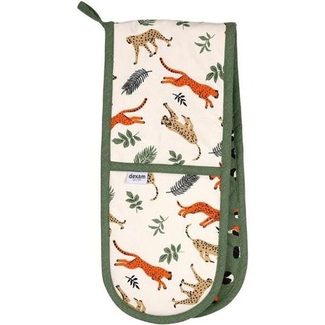 Dexam Leopard Print Double Oven Gloves