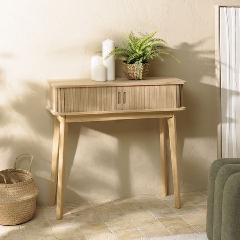 AGATHE - Console 80x30cm en bois couleur naturelle (1/5)