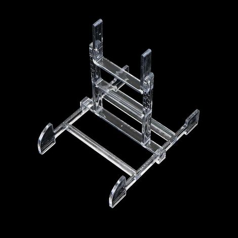 Soporte de exhibición de acrílico para platos - Soporte de plástico ajustable para exhibir platos, tazones, libros, platillos, DVD, fotos y libros (8 piezas)