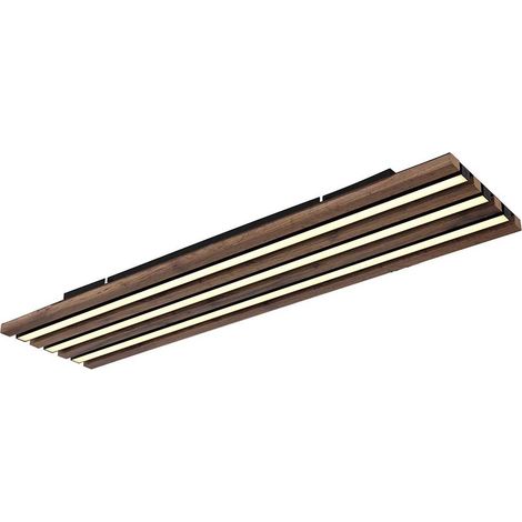 Deckenlampe Deckenleuchte Holzleuchte Wohnzimmerlampe braun LED L 80 cm