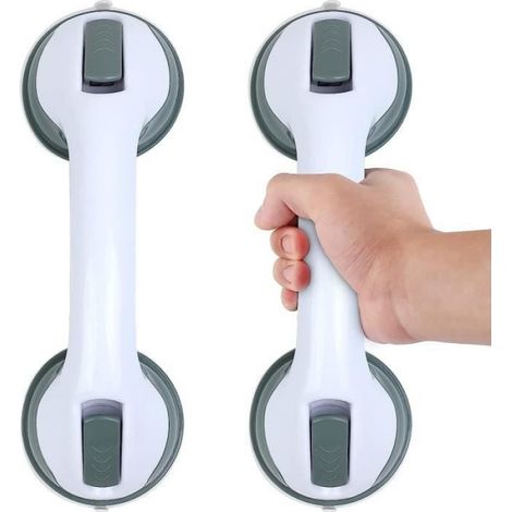 2 PCS Ventouse de Poignée Douche Poignée de Sécurité Portable Poignées de Douche Sans Perçage Barres d'appui de Salle de Bain (1/4)