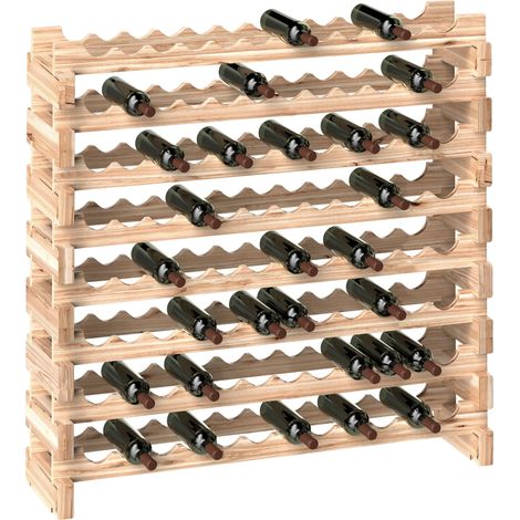 Cave à vin, design à 8 niveaux, peut contenir 96 bouteilles, Jaune clair (1/5)