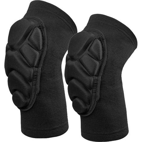 Genouillère en polyester fibre haute élasticité respirante anti-choc protectrice pour basket-ball sports noir (1/5)
