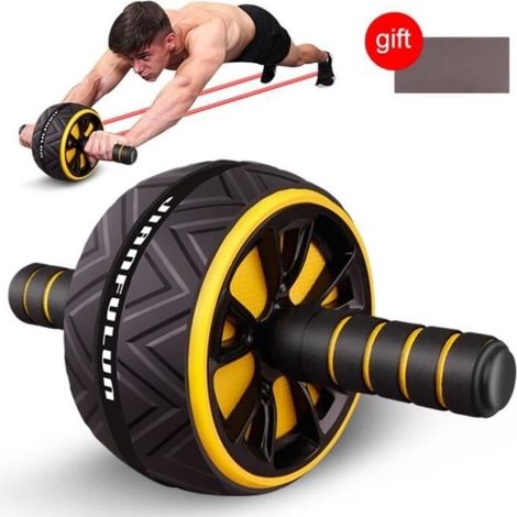 Abdominal Wheel, Ab Roller Wheel, Abdominal Exercise Wheel, Fitness Wheel for Home Gym, Yellow (1/4)