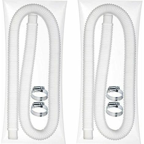 Universeller flexibler Poolschlauch – Ersatzschlauch für Aufstellpools – 2 flexible Filterpumpenschläuche mit 4 Metallklemmen (Durchmesser: 32 mm, Länge: 1,5 m) (2 Stück) (1/5)