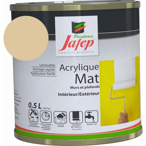 Peinture acrylique Ivoire mat Jafep 0,5 L