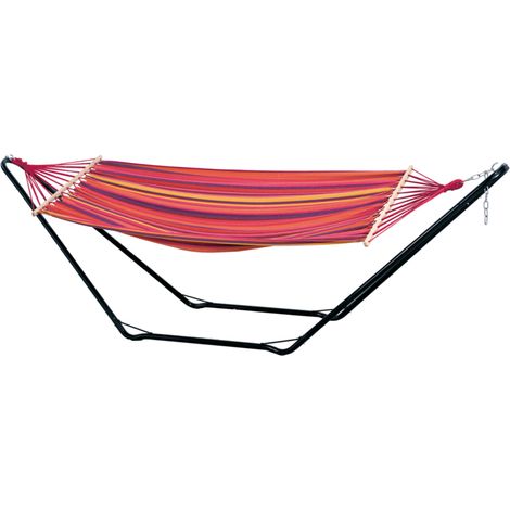 Amazonas Beach Set Hängematten-Set mit Hängematten-Gestell bunt/gestreift (1/5)