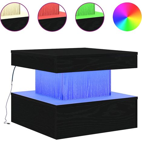 Maison Exclusive - Couchtisch mit LED-Leuchten Schwarz Eichen-Opt