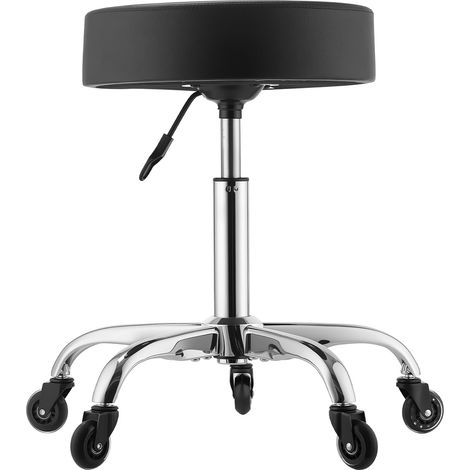 Mophorn Taburete Giratorio de Trabajo con Ruedas, Capacidad de Carga de 226,8 kg, Altura Regulable de 55-71 cm, Rotación de 360°, Asiento Ergonómico Acolchado,Oficina, Estudio, Clínica y Hogar (1/5)