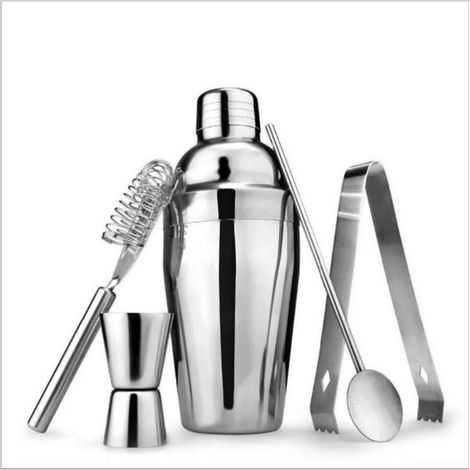 Kit 5 pièces pour préparation de cocktails en acier inoxydable, accessoires de bar et mixologie (1/3)