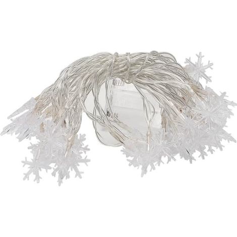 Guirlande lumineuse flocon de neige, guirlande lumineuse à piles pour sapin de Noël, 6 mètres, 40 LED (1/5)