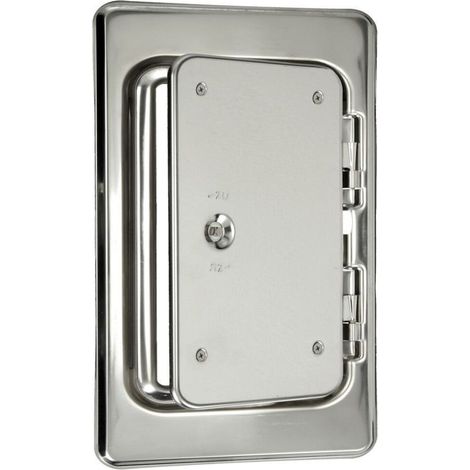 Porte de cheminée inox V2A avec fermeture carrée 200 x 300 mm (1/3)