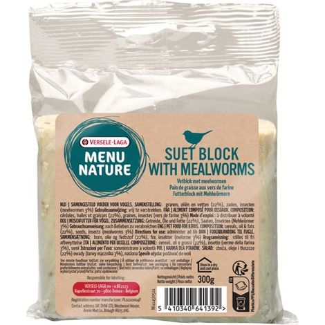 Bloc de graisse VERSELE LAGA Menu Nature aux vers de farine 300 g