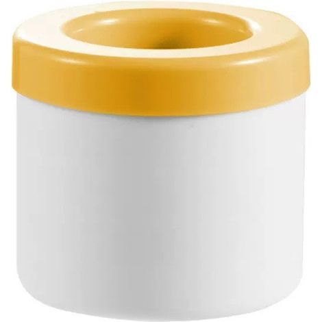 Cylindre Ice treillis silicone pétrissage ice maker Cup accueil avec couvercle réutilisable seau à glace cylindre (2 pièces,jaune) (1/5)