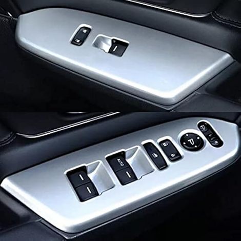 Garniture de bouton de lève-vitre, panneau d'interrupteurs de fenêtre, cadre de bouton de levage de fenêtre compatible avec Honda CR-V 2017-2021, argenté (1/3)