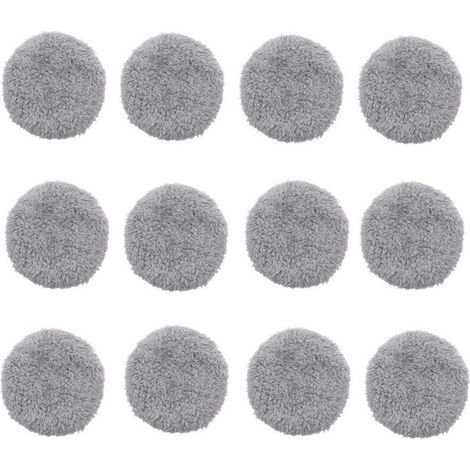Ensemble de 12 pièces pour robots nettoyeurs de vitres : chiffon de nettoyage de rechange lavable en polaire corail, accessoires réutilisables, gris. (1/5)