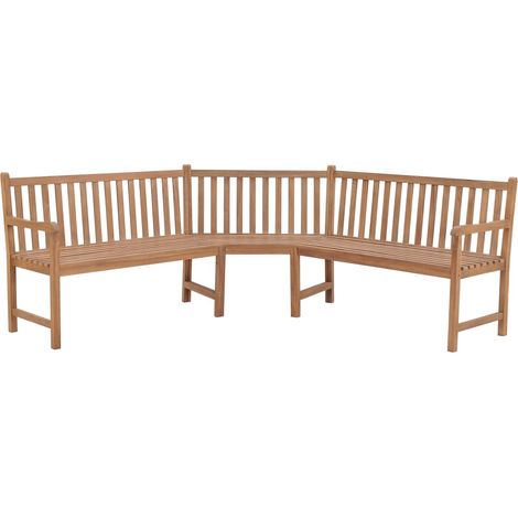 Garten-Eckbank 185x185x90 cm Massivholz Teak