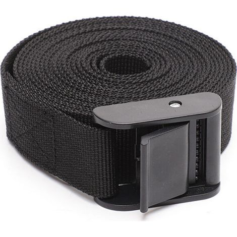 Cinghie di fissaggio nere regolabili – Set di 4 cinghie resistenti da 150 x 2,5 cm con fibbia in metallo per un carico sicuro