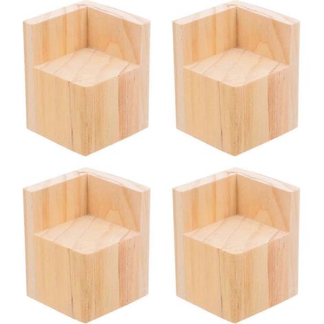Rehausseurs de meubles carrés robustes, lot de 4 rallonges de pieds en bois YTQ (1/5)